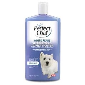 8 in 1 Perfect Coat White Pearl Shampoo for Dogs, 32 Ounce Bottle, Coconut Scent by 