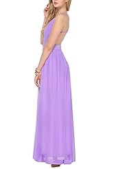 V-neck General Print Backless Shift Chiffon/Polyester Sleeveless Spaghetti Strap Maxi Dress 