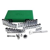 SK 94549 3/8-Inch Drive 6-Point Fractional/Metric Socket Set, 49-Piece