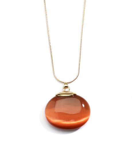 Capped Stone Pendant Necklace