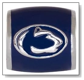 PENN STATE Nittany Lions Blue Logo 925 Silver European College Charm Bead