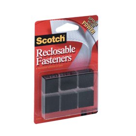 Scotch Reclosable Fasteners Black 7 8x7 8 12 Pk Square RF7021 Pack Of 4
