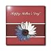 Daisy Flower on Coral and Orange - 6 Inch Glass Tile