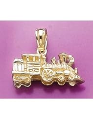 Gold Misc Travel Charm Pendant 3-D Miniature Train