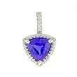 14K White Gold Tanzanite and Diamond Pendant
