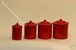 Miniature Red Enamel 4 Piece Kitchen Cannister Set