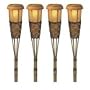 Malibu Tiki Torches 4 Pack Outdoor Solar Lights
