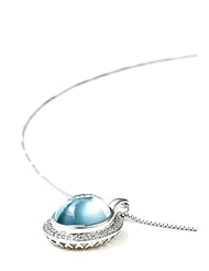 11.50 ct. t.w. Genuine Blue Topaz and White Topaz Sterling Silver Pendant