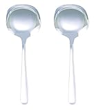 HIC Continental Solid Serving Spoons, Stainless Steel, Set of 2, 8.5-Inch
