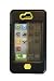 Iphone 4 Case Black Yellow Accents Two Touchscreen Scratch Prevention Films by SharkEye Cases