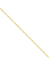 14k Yellow gold 1mm Singapore Chain