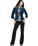 Apparel : T Tahari Velvet Jacket, Sleeveless Tie-Neck Silk Top & Boot-Cut Pants