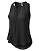 JJ Perfection Women's Semi-Sheer V-Neck Chiffon Blouse Tank Top
