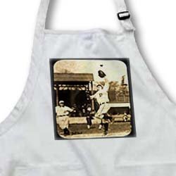 Vintage Detroit Tigers Making the Catch Black and Cyan - Waist Apron With Pockets