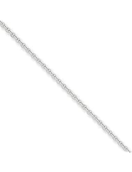 14k White Gold 18in 1.9mm Solid Polished Cable Necklace Chain. Metal Wt- 4.69g
