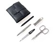 Stainless Steel TopInox Mens Manicure Set in Leather Case by Niegeloh. Made in Solingen, Germany