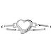 Sterling Silver Love Abstract Heart Hinge Bangle Bracelet