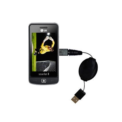Retractable USB Cable for the LG Scarlet II with Power Hot Sync and Charge capabilities - uses Gomadic TipExchange Technology