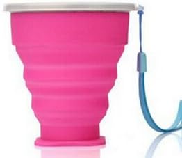 UMI Direct® Silicone Outdoor Collapsible Travel Drinking Cup/Portable Collapsible Travel Camping Mug Silicone BPA-Free Silicon Cup Pop-up Travel Bowl Travel Cup for Camping and Hiking (Pink)