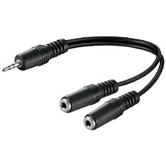 Audio Klinke Y Kabel 3,5mm Klinken-Stecker Stereo an 2 x 3,5 mm Klinken Buchse Stereo Kupplung Adapter mit ca 20cm