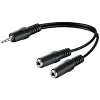 Audio Klinke Y Kabel 3,5mm Klinken-Stecker Stereo an 2 x 3,5 mm Klinken Buchse Stereo Kupplung Adapter mit ca 20cm