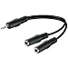Audio Klinke Y Kabel 3,5mm Klinken-Stecker Stereo an 2 x 3,5 mm Klinken Buchse Stereo Kupplung Adapter mit ca 20cm