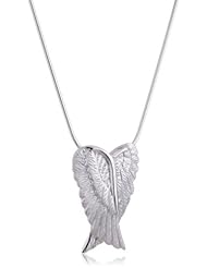 VINANI brand Germany 925 Sterling Silver Women Pendant Angel Wing matte/shiny with Snake Chain Necklace AEM-S