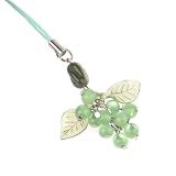 Hand Crafted Cellular Phone Charm - Grape Cluster - Lime Green