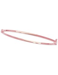 7" 14K Rose Gold 2.0mm (0.08") Polished Round Square Tube Stackable Bangle Bracelet