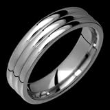 Mirika Titanium Ring with Triple Ridge