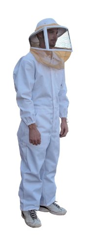 Mann Lake CL632 Cotton/Polyester Deluxe Bee Suit with Zipper Veil, Large