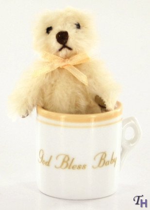 31AMB CG3yL Gund Tiny Teddy Wishes Mohair Bear God Bless Baby
