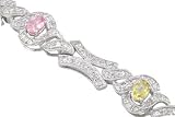 14KT White Gold 2.53 cttw. Multi-Sapphire & Diamond Bracelet