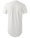 Mens Hipster Hip Hop Basic Long T-Shirt with Zipper Trim (X-Large, 1rd03_White)