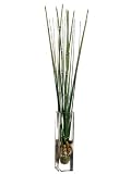 19.5 Plastic Grass in Glass Vase Green (Pack of 6)
