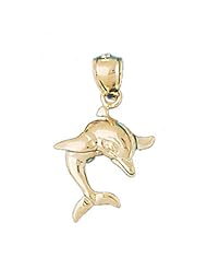 Dazzlers Solid 14 karats gold Dolphin Charm Pendant Available in three colors from jewelsberry (weights: 2.2 grams only)