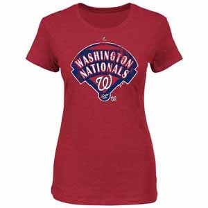 MLB Washington Nationals Women's Mandate To Win Crew Neck T-Shirt, Red Pepper Heather, Small at Amazon.com