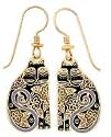 Clearly Charming Flowering Baby Felines Black Drop Earrings by Laurel Burch ( cat jewelry, kitten, kitty, feline, animal)
