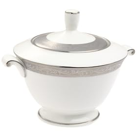 Mikasa Crown Jewel Platinum Bone China Covered Sugar Bowl by Mikasa