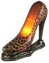Tiffany Style Leopard Print High Heel Stained Glass Shoe