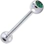 Austrian Crystal Emerald GEM Barbell Tongue Ring