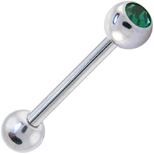 Buy SWAROVSKI Emerald GEM Straight Barbell Ring