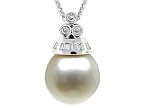 0.21 cts Pearl Pendant - 18kt White Gold FREE GIFT BAG!