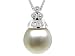 0.21 cts Pearl Pendant - 18kt White Gold LIFETIME WARRANTEE