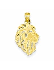 14K Gold Lion Head Pendant
