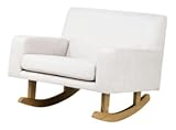Nurseryworks Storytime Rocker in Microsuede in Ecru with Light Legs