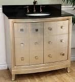 36 Inch Single Sink Bathroom Vanity in Silver Leaf