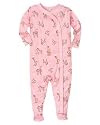 Zebra Footed One Piece Gymboree Pink 0-3 Months