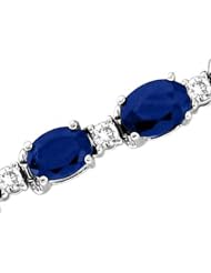14k Gold 18.10ct tw Diamond & Oval Shape Sapphire Bracelet H-J SI-I Quality