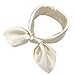 YOUR SMILE Silk Feeling Like Solid Color Scarf Womenâ€™s Fashion Pattern Large Square Satin Headscarf Headdress 24'x24',Cream Ivory White